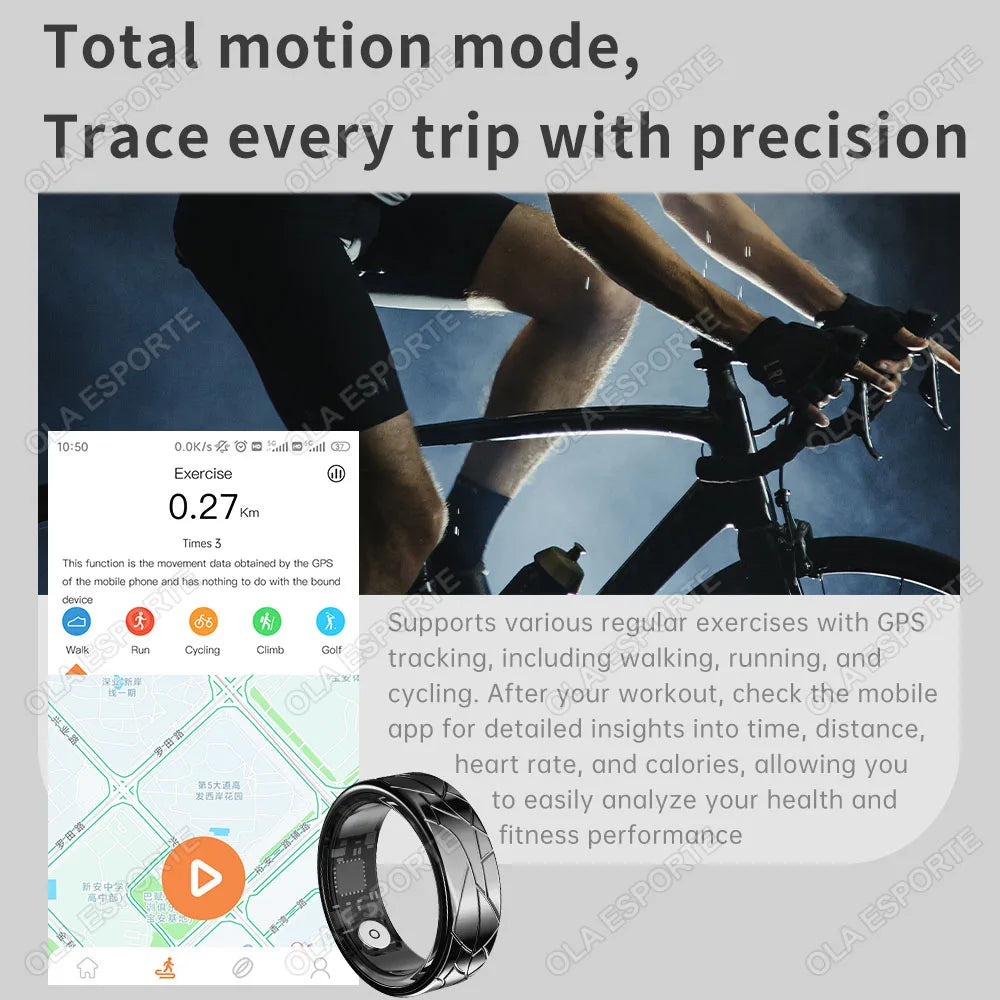 2025 New Smart Ring Heart Rate Blood Oxygen Sleep Monitoring Gesture Control Tiktok Smart Ring Multi-Sport Modes for Android IOS