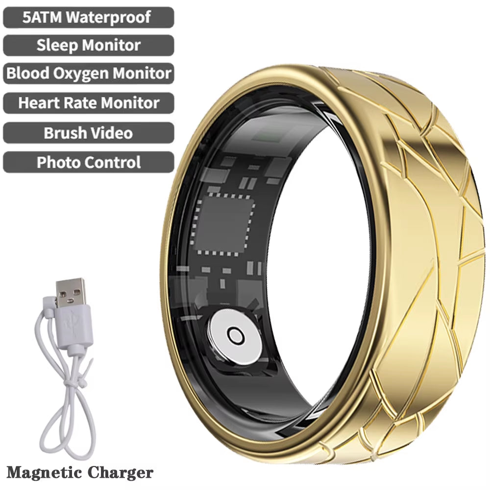 2025 New Smart Ring Heart Rate Blood Oxygen Sleep Monitoring Gesture Control Tiktok Smart Ring Multi-Sport Modes for Android IOS