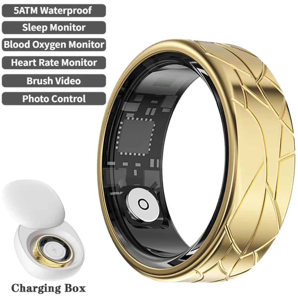 2025 New Smart Ring Heart Rate Blood Oxygen Sleep Monitoring Gesture Control Tiktok Smart Ring Multi-Sport Modes for Android IOS