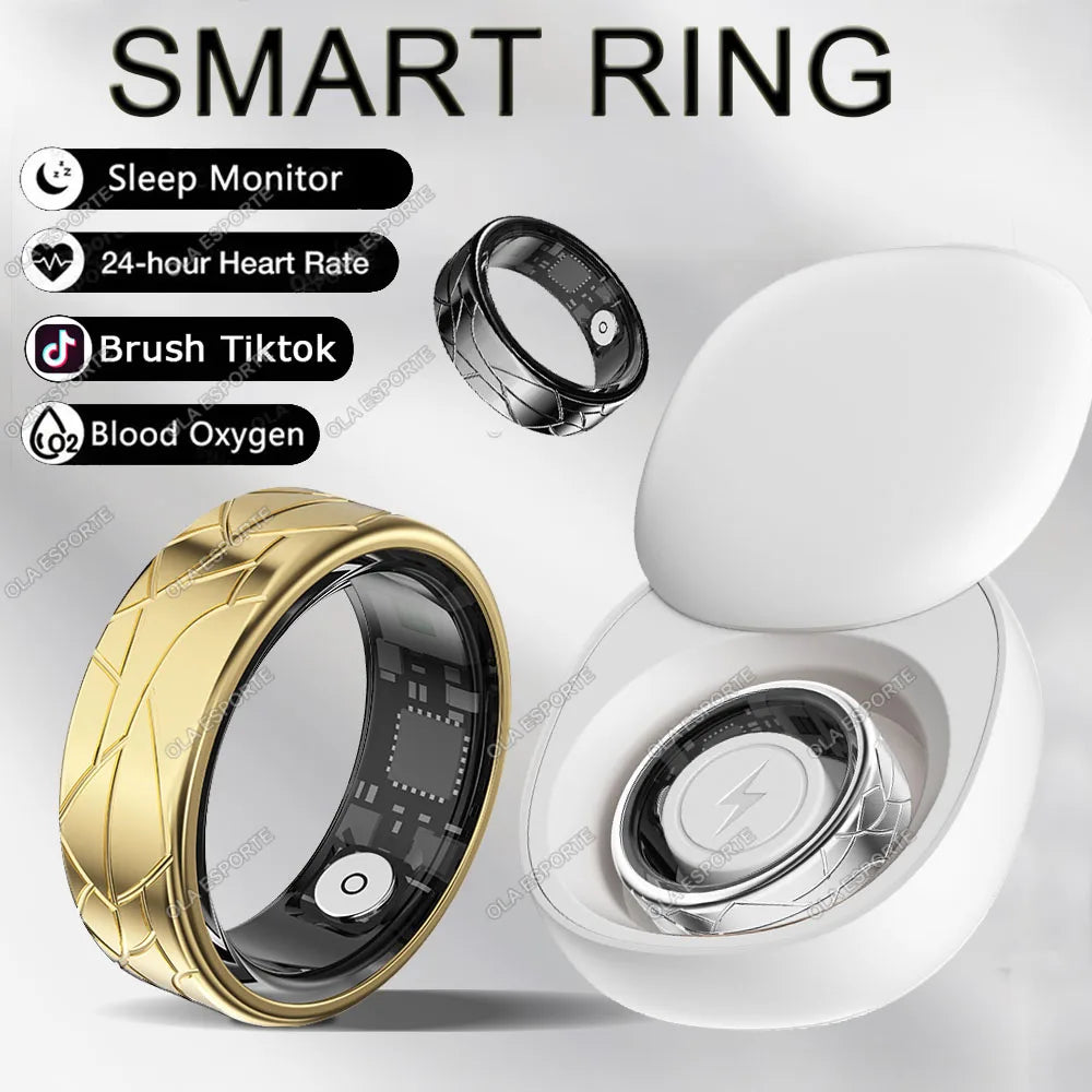2025 New Smart Ring Heart Rate Blood Oxygen Sleep Monitoring Gesture Control Tiktok Smart Ring Multi-Sport Modes for Android IOS