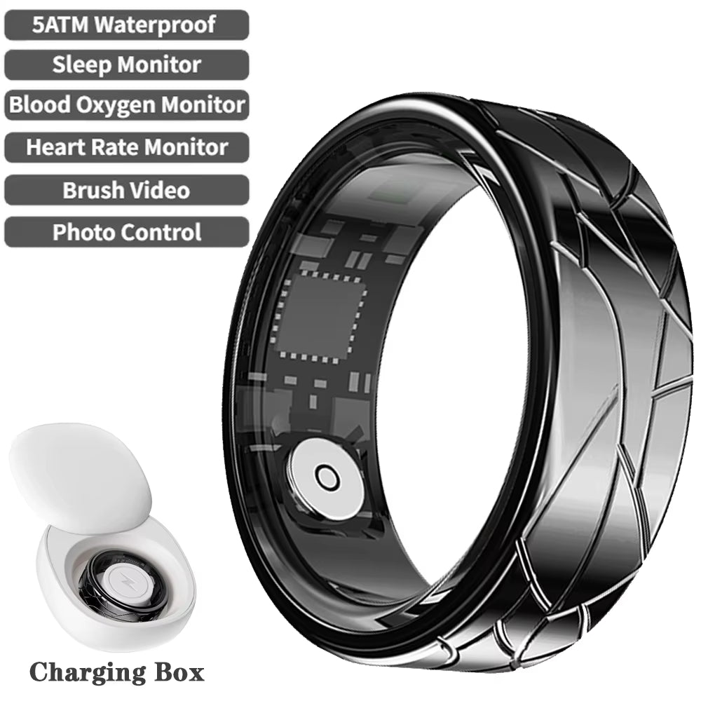 2025 New Smart Ring Heart Rate Blood Oxygen Sleep Monitoring Gesture Control Tiktok Smart Ring Multi-Sport Modes for Android IOS